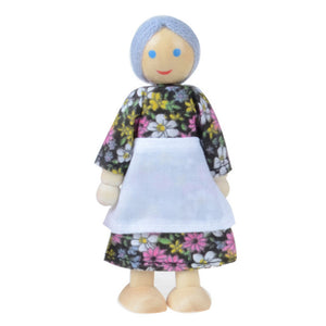 Wooden Furniture Dolls House Family Miniature 7 People Doll Toy For Kid Child