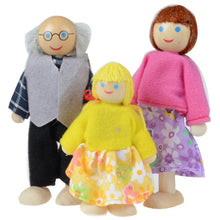 Load image into Gallery viewer, Wooden Furniture Dolls House Family Miniature 7 People Doll Toy For Kid Child