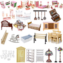 Load image into Gallery viewer, Wooden Doll House Furniture Miniature Kids