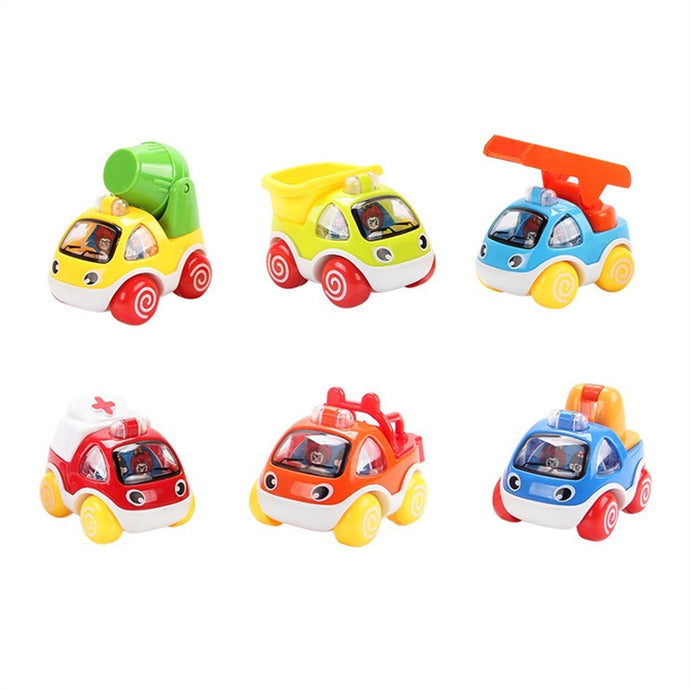 6PCS Kids Educational Toy Cars Pull-back and Go
